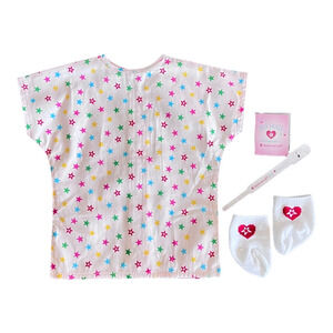 American Girl Doll Doctor Hospital Gown Card Socks Wrist Band Get Well Set